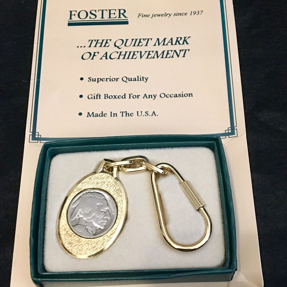 Vintage keychain real silver coin